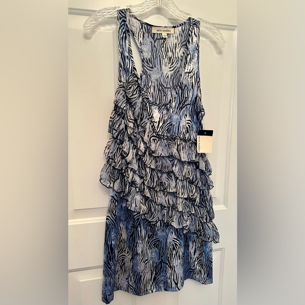 Steve Madden Blue Ruffle Dress-Junior Size 7